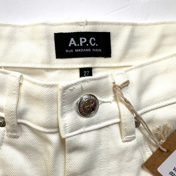 NWT L’Etiquette Le Jean A.P.C. | Size 27 |Rue Madame Paris | White Cream - Picture 2 of 11